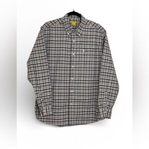 Duck Head Blue and Cream Plaid Button Down Shirt Size X-Large